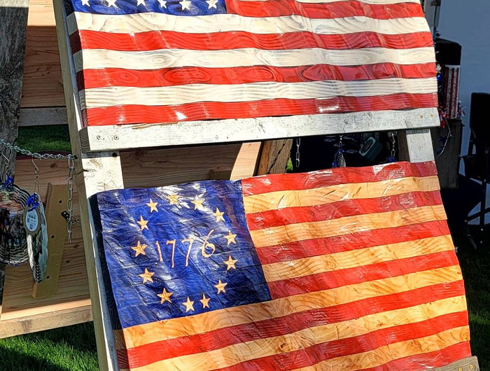 <h2><span style="text-decoration:underline">Our 3-D American Flags</span></h2>