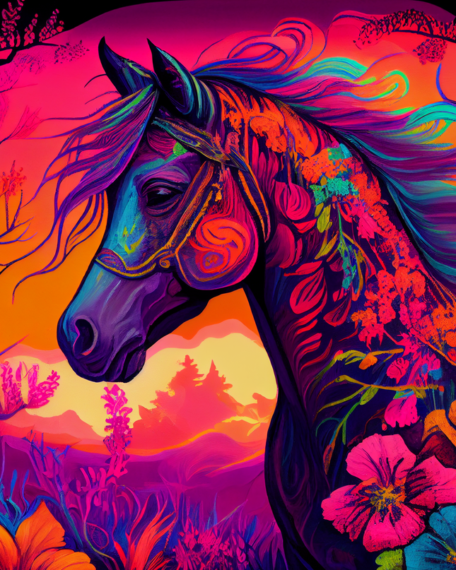 Horse with Rainbow colors #2