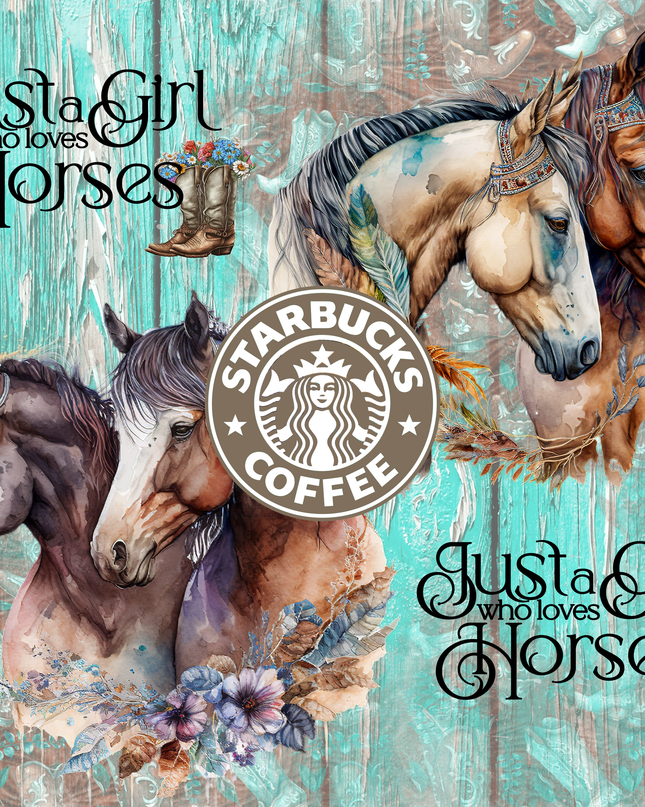 Starbucks logo with horses
