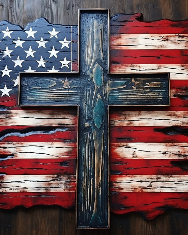 American Flag w/cross