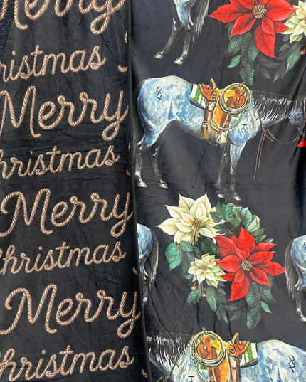 Branded Blu Christmas Blanket