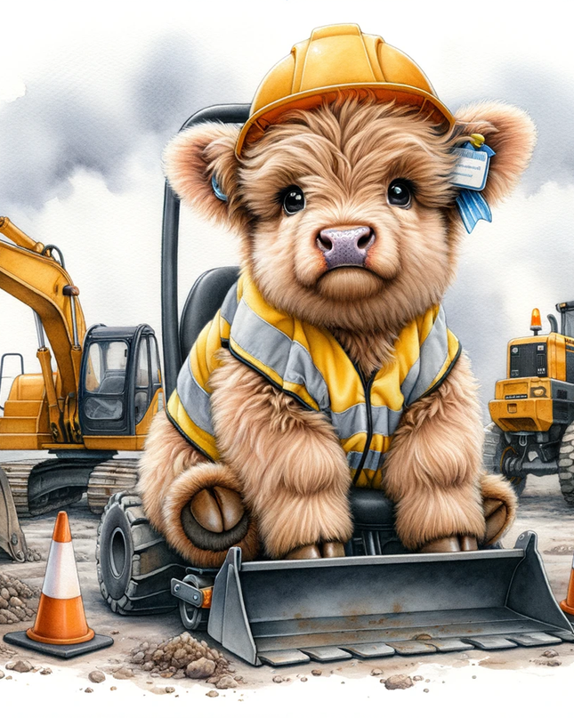 Baby Cow and Tractor
