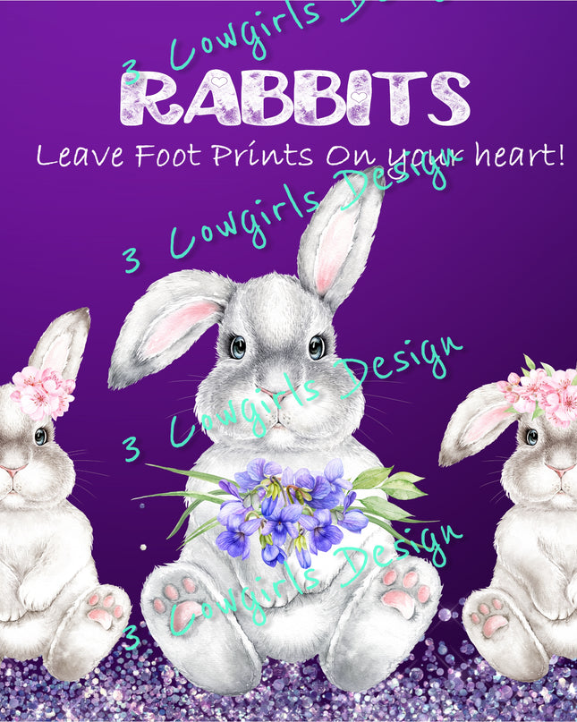 Rabbits leave footprints {Dark Purple}