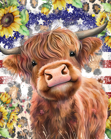 267 Calve with American flag background.