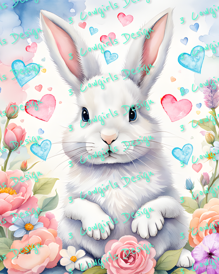Easter Bunny w/flowers
