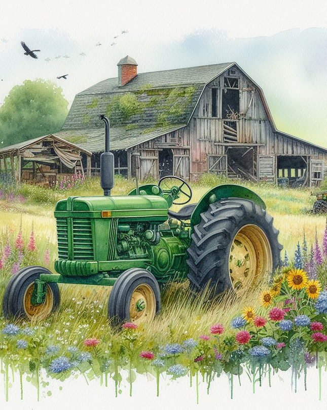 Tractor on the Grass