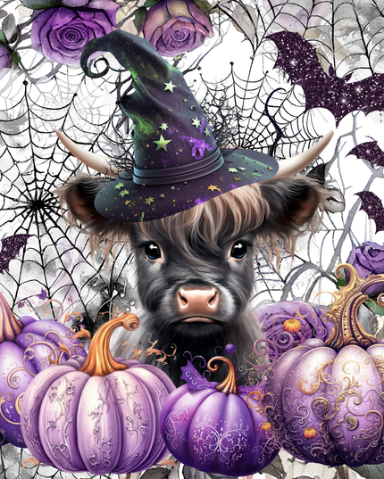 417 Cow with Purple Pumpkins