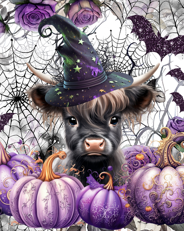 417 Cow with Purple Pumpkins