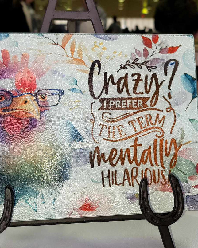 Crazy Chicken Cutting Board