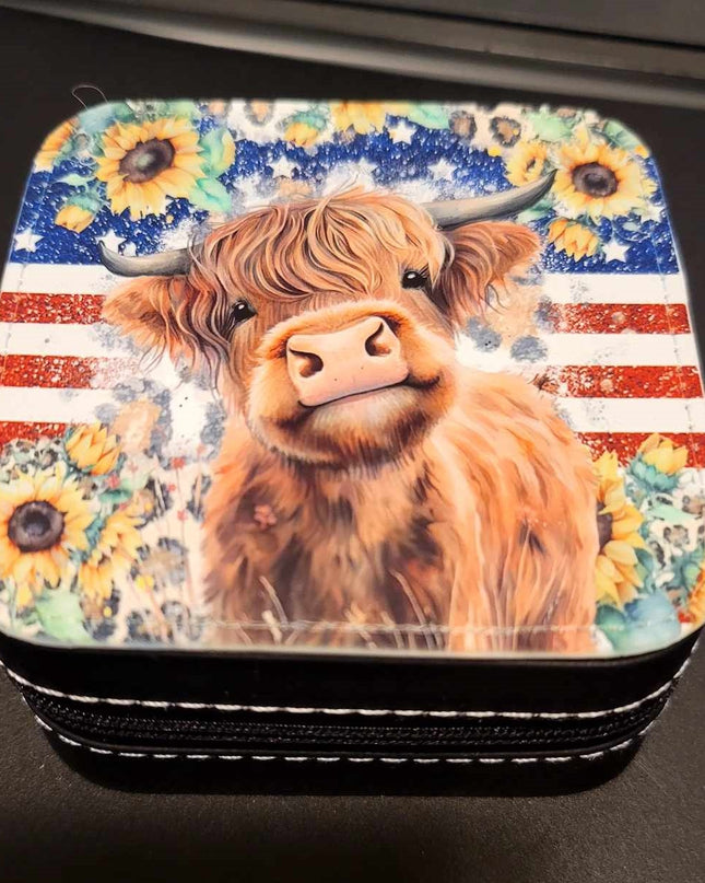 267 Calve with American flag background.