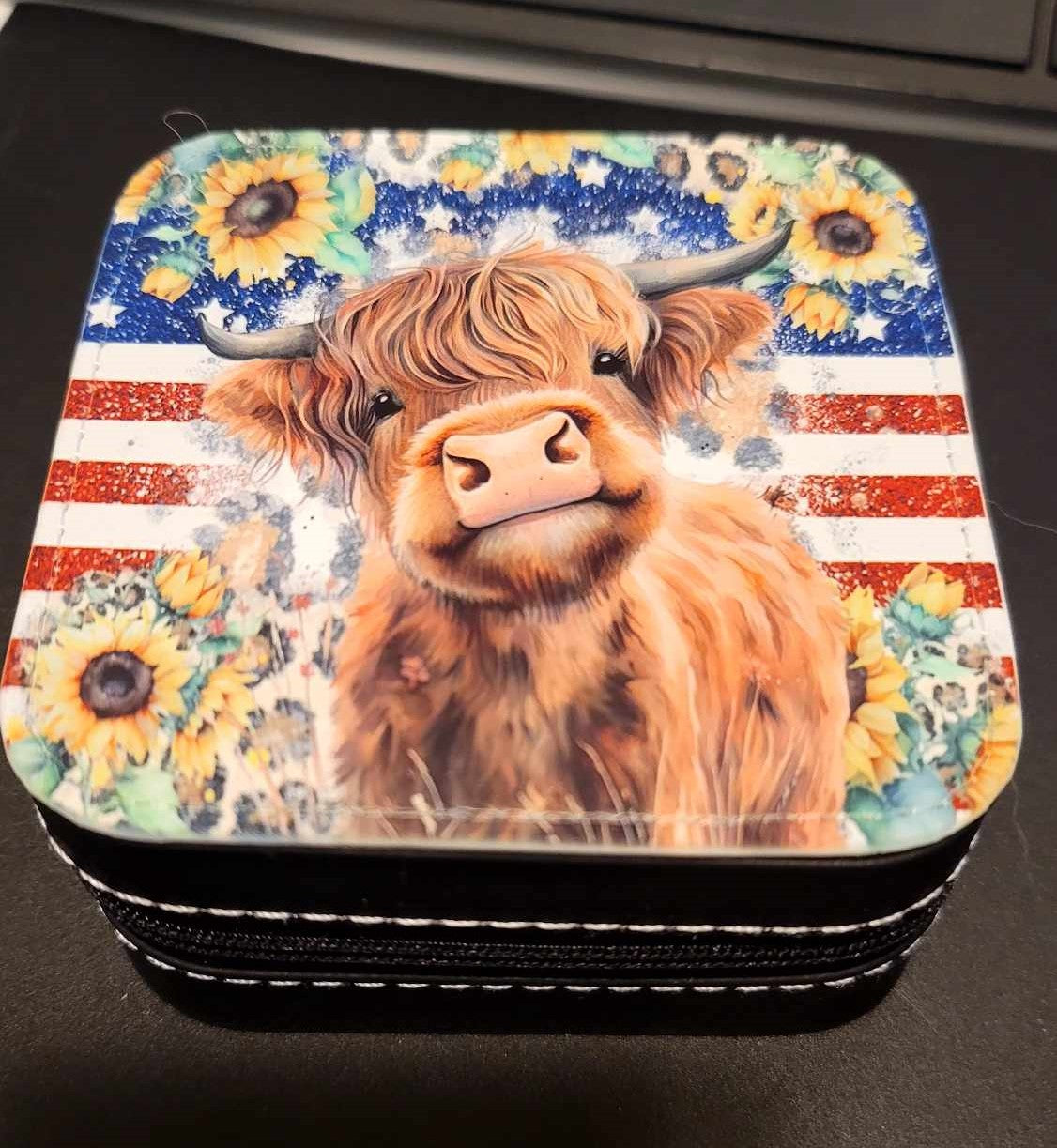 267 Calve with American flag background.
