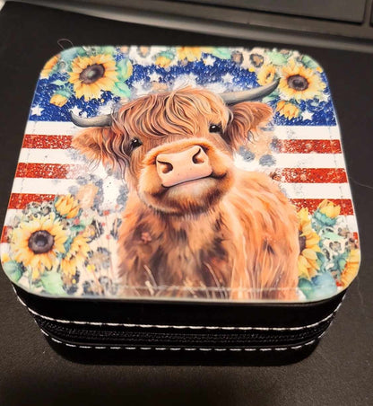 267 Calve with American flag background.