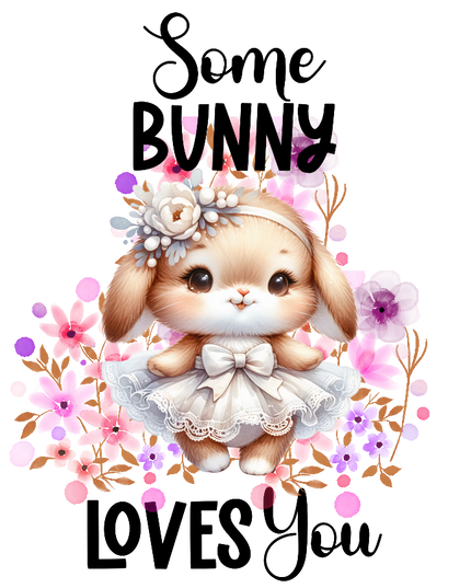 Some Bunny Loves you, Purple Flowers
