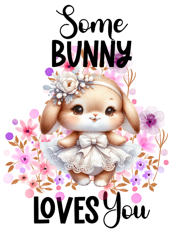 Some Bunny Loves you, Purple Flowers
