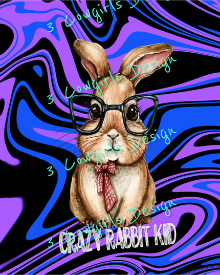 Crazy rabbit kid {purple swirl}