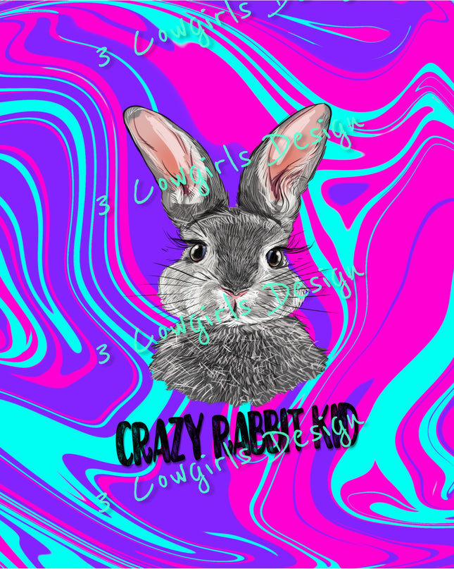 Crazy rabbit kid {hot pink, purple, turquoise}