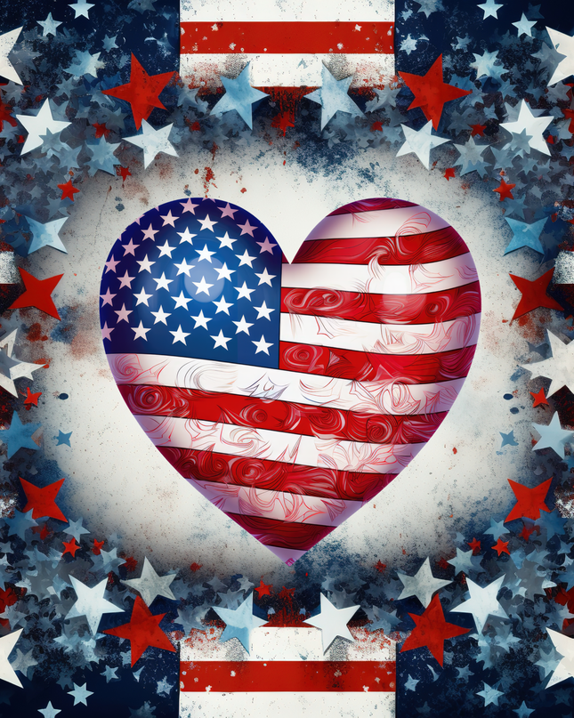 Heart, Red/White/Blue