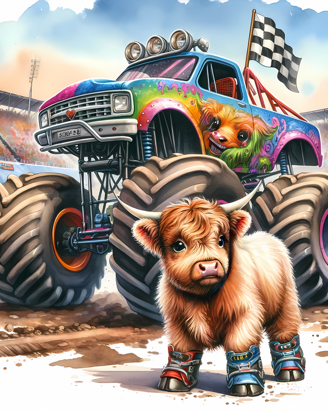 Monster Truck w/baby cow